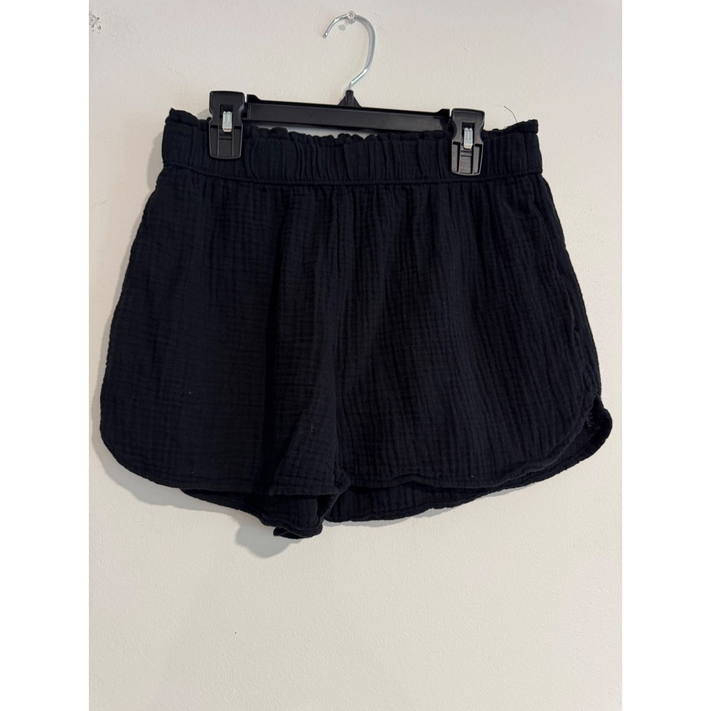 Universal Thread Gauze Shorts Women XS Black Elastic Paperbag Waist Pocket